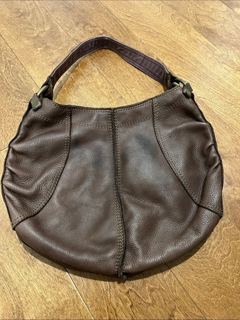 LUCKY BRAND dark brown leather slouchy shoulder/ hobo bag